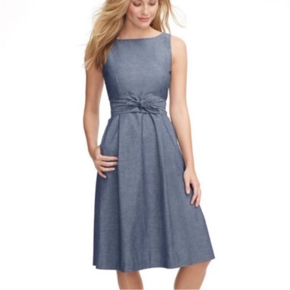 L.L. Bean Blue Sleeveless Dress
